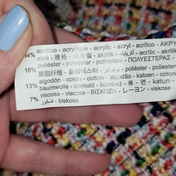 Zara Woman Tweed Multi-colored Fringe Top - Picture 13 of 16